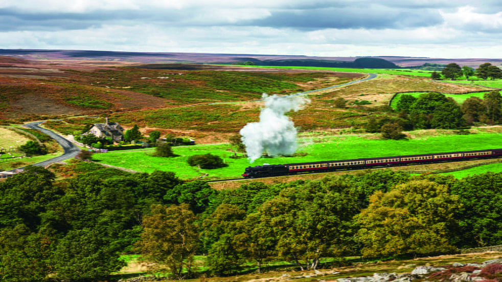 The North Yorkshire Moors Railway is known for its dramatic moorland views 